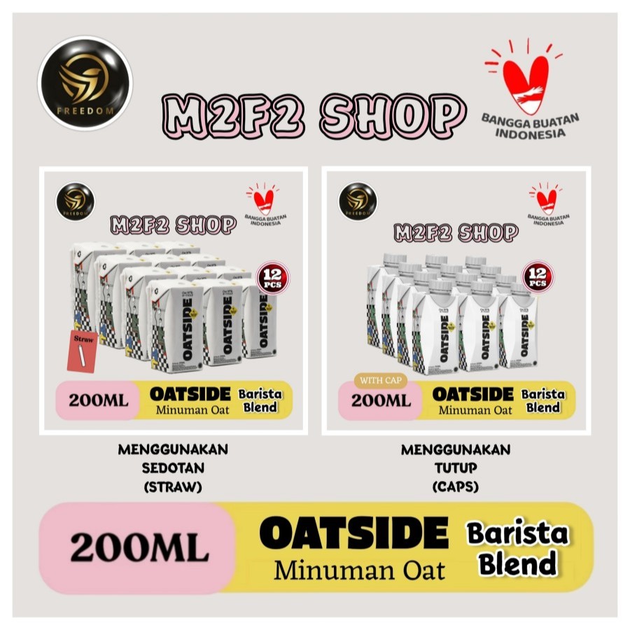 

OATSIDE Mini Barista Blend Oat Milk | Susu Gandum Original Kotak UHT - 200 ml (Kemasan 12 Pcs)