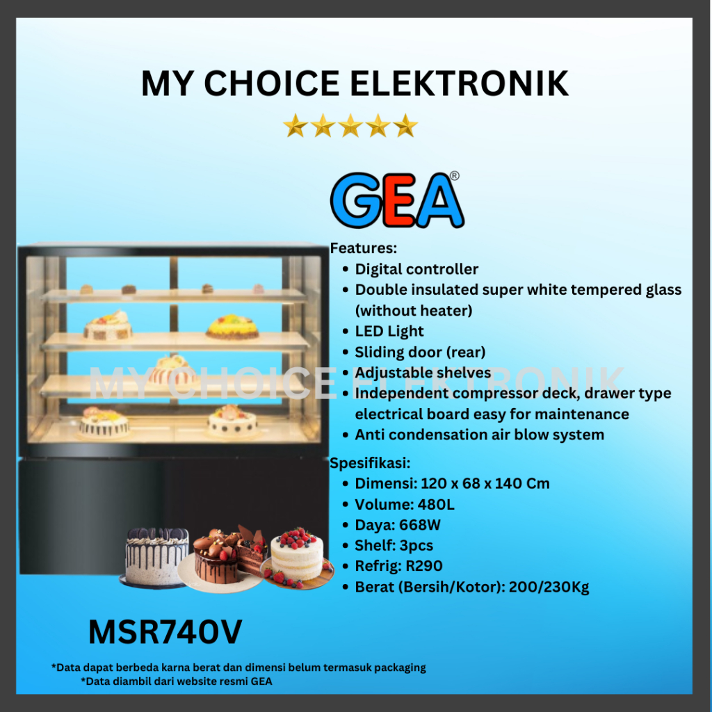 GEA Cake Showcase MSR740V | Cake Showcase MSR740V