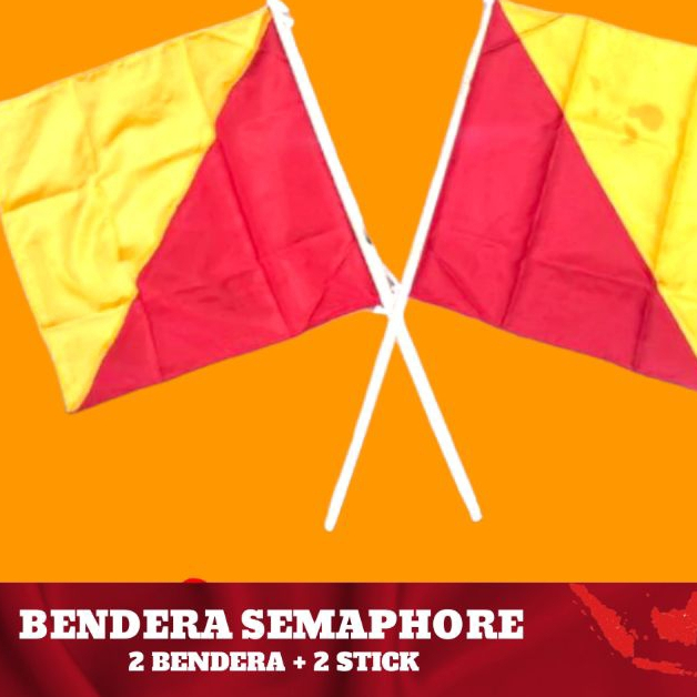 

Bendera semapur + tongkat ( bendera 2 + tongkat 2 ) sepasang bendera semapor