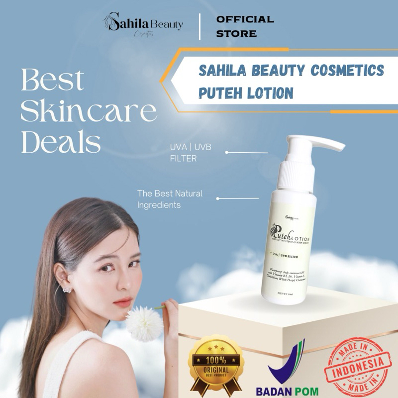 SBC - [FREE SCRUB] Puteh Lotion Tone Up (putih dalam 1x pump) by Sahila Beauty Cosmetics | Korea Ski