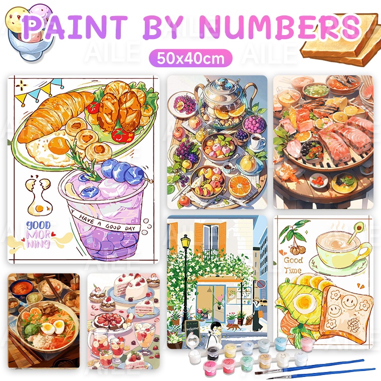 

With Frame45 CM Paint by Number Painting kit Paint by NumbersDiy oil painting by number e P7B5