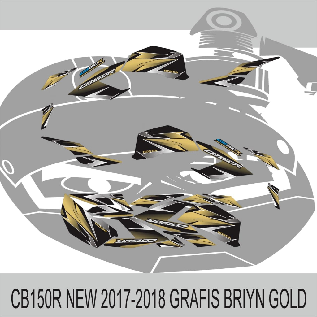 STIKER STRIPING VARIASI CB150R NEW GRAFIS BRIYN GOLD