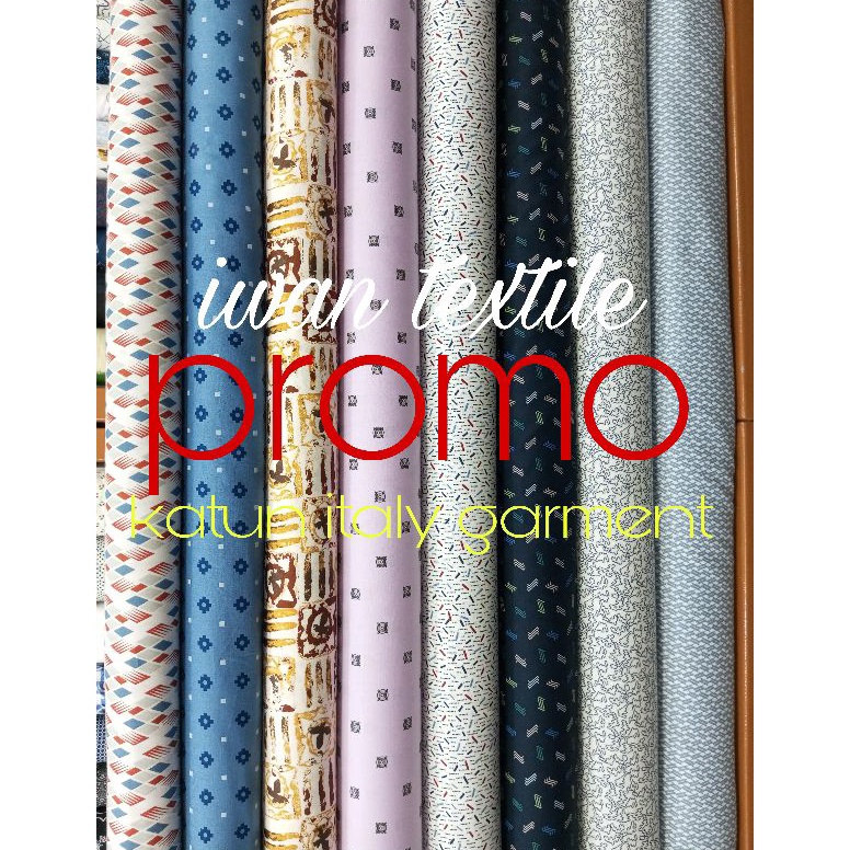 KODE A8U3 PROMO kain katun italy bahan kemeja Koko gamis pria dan wanita couple keluarga kain katun 