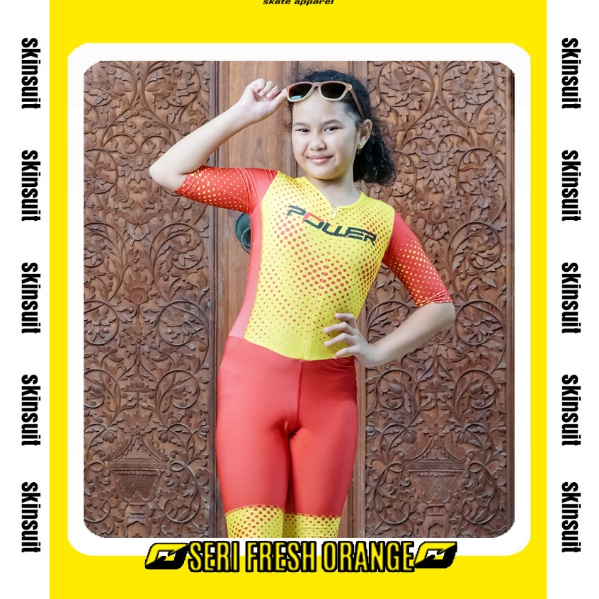 Jersey Sepatu Roda Anak Skinsuit Inline Skate Jersey Olahrga Powerskate Apparel