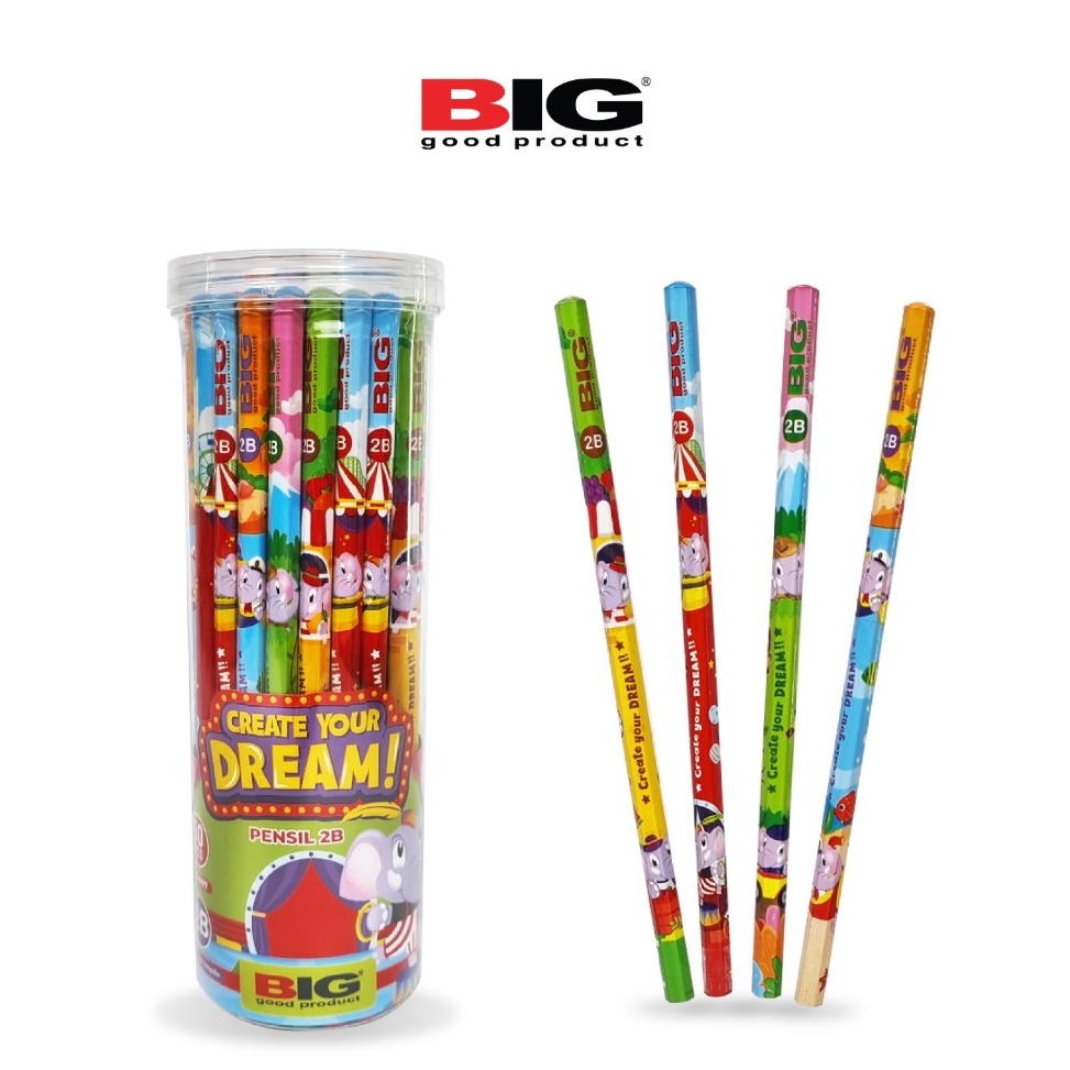 

KODE L1Q3 5 Pcs BIG Pensil 2B Karakter Seri Bum Elephant Graphite Pencil Extra Dark PS7