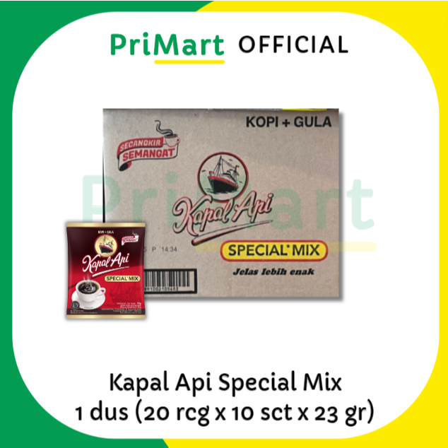 

Kapal Api Special Mix 1 dus (12 renceng x 10 pcs x 23 gram) total 120 bungkus