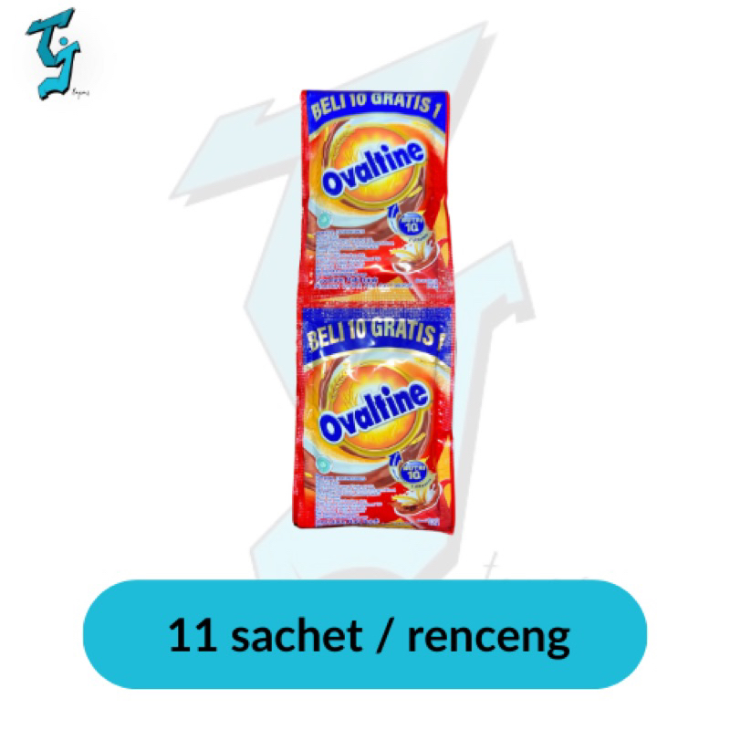 

Ovaltine Sachet, 1 Renceng isi 10+1 Sachet @22gr.