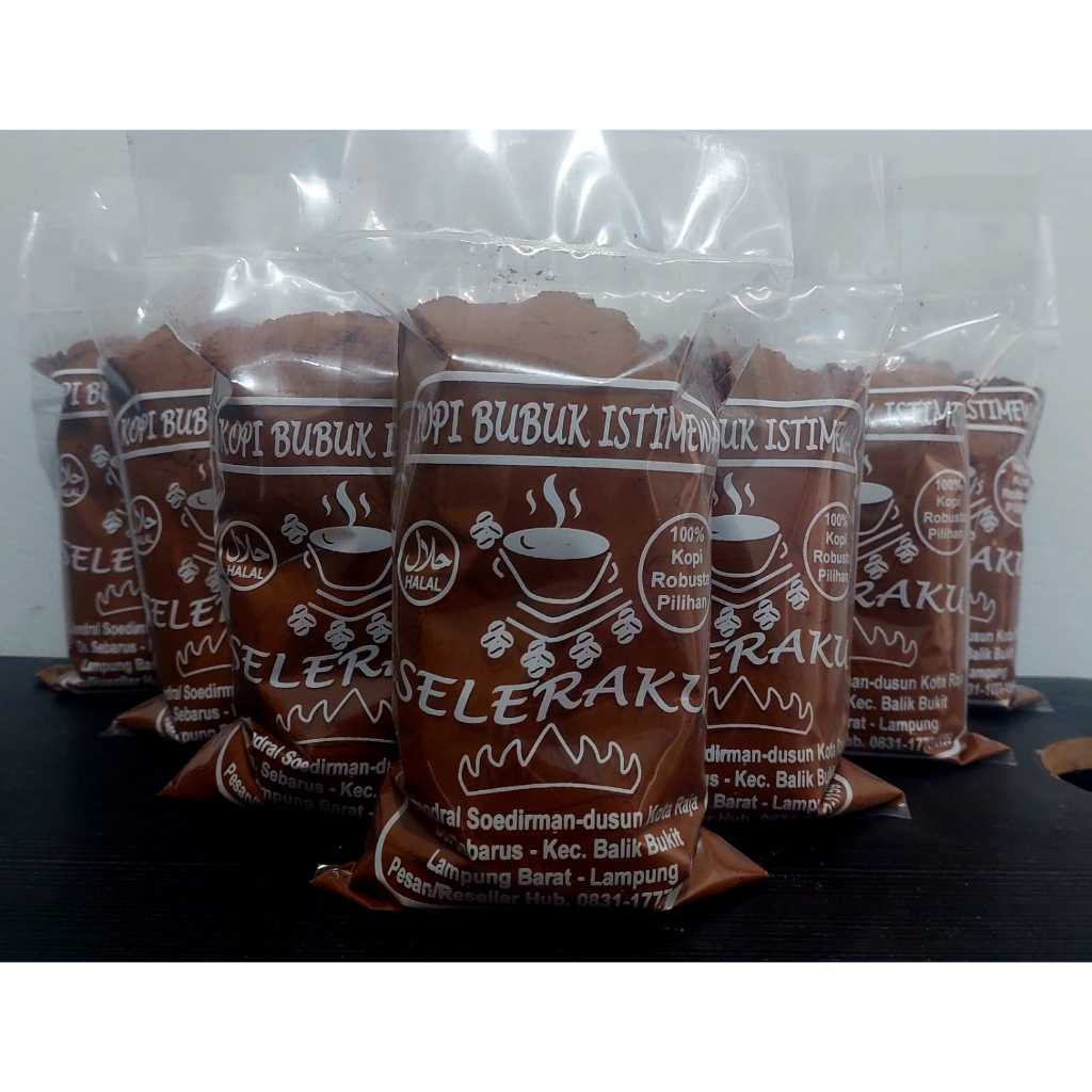 

Kopi Bubuk Murni. 100% biji kopi tanpa campuran apapun