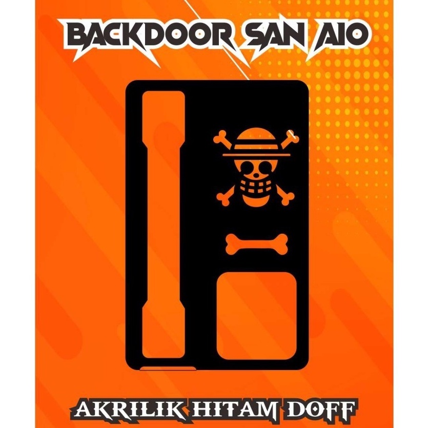 PANEL SAN AIO BACKDOOR AKRILIK TRANSPARANT BELAKANG  HITAM DOFF A a G5G5