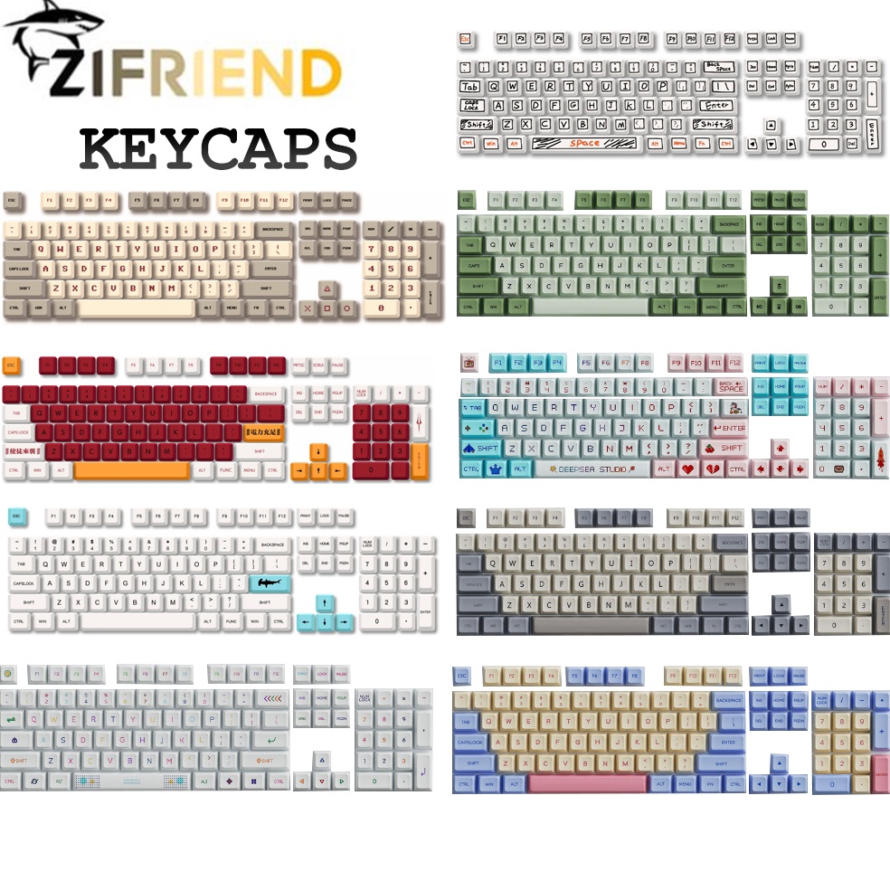 ZIFRIEND 141133124 Keys XDA Profile PBT Keycaps Set DIY Mechanical Keyboard Keycaps d K5U2