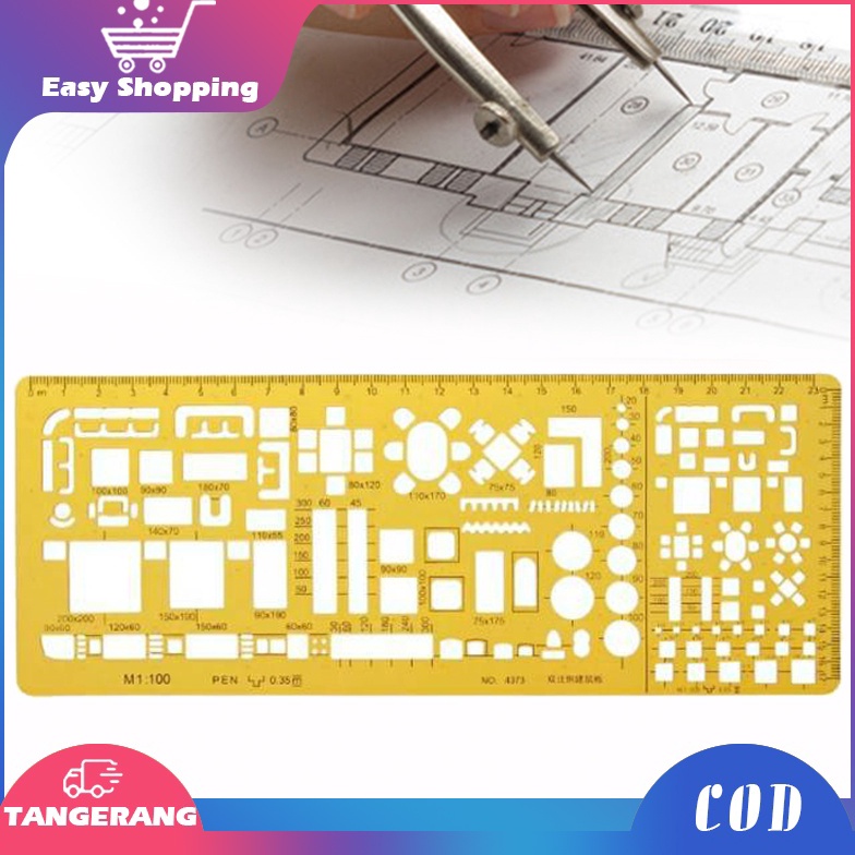 

Penggaris Sablon Mal Mebel Furniture Penggaris Template Arsitektur Skala 11 12 Jinsihou 4373 v B7K6