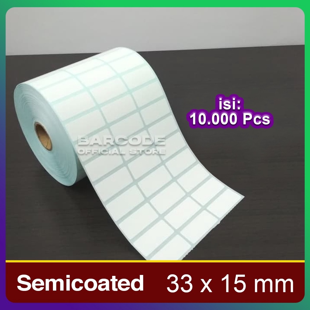 

Label Stiker Barcode 33 x 15 mm 3 Line Semicoated Isi 1 pcs q EV2