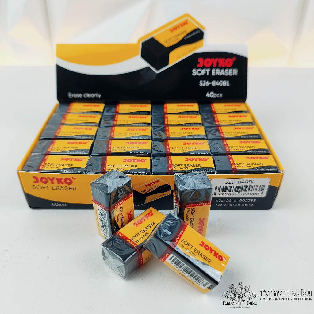 

Penghapus Joyko Kecil Hitam 1Pak 40pcs Soft Eraser Stip Clearly