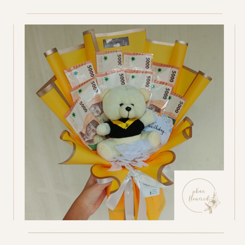 Bouquet Graduation dan Uang | Buket Boneka Kelulusan dan Uang