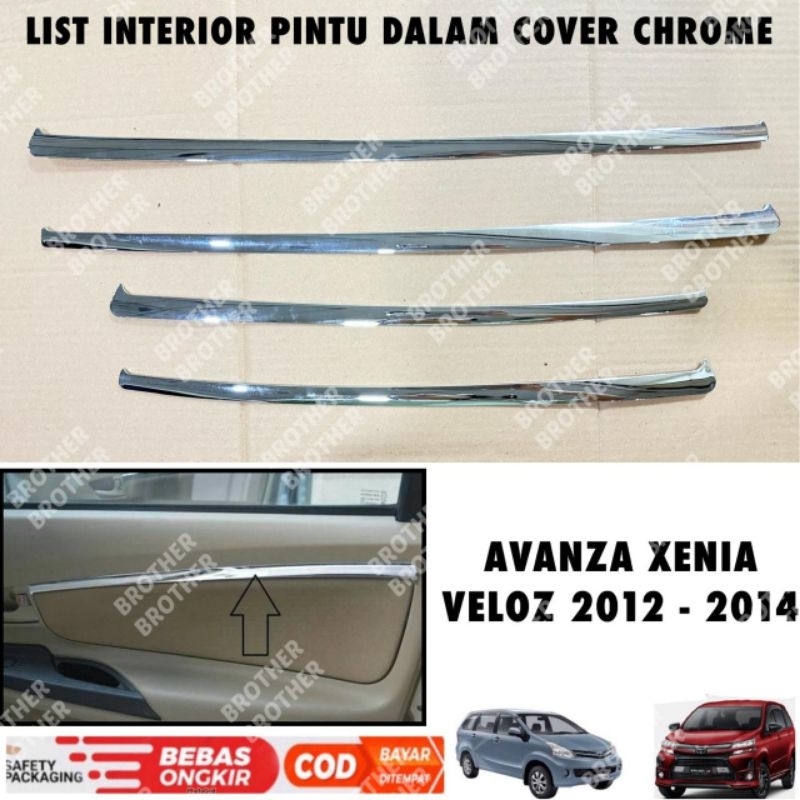 List Interior Pintu Dalam Avanza Xenia Veloz 2012 2014 Cover - Chrome