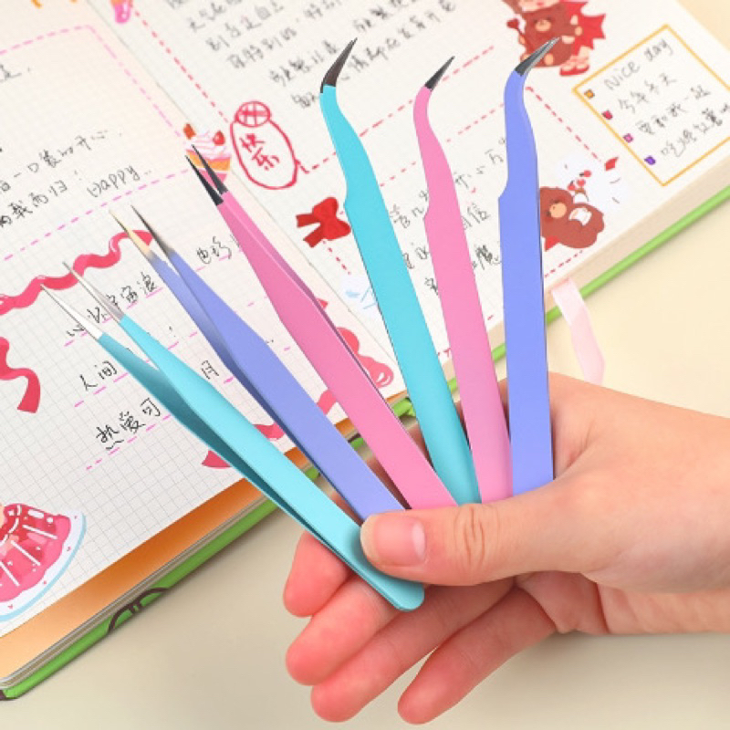 [COD] PINSET BENGKOK PINSET LURUS TWEEZER STICKER PINSET BULU MATA PALSU PINSET PENJEPIT STIKER
