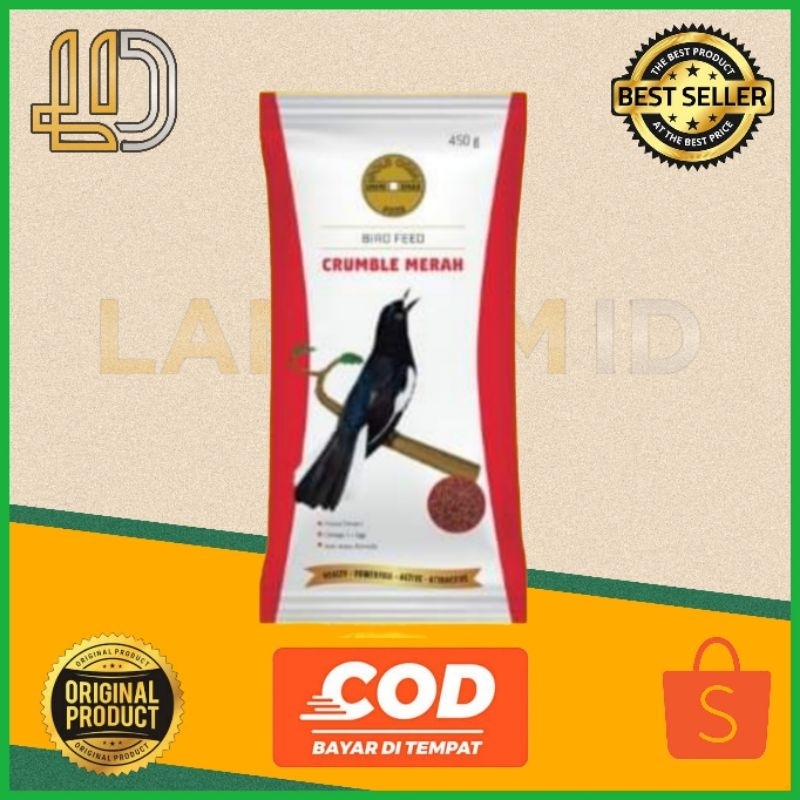 goldcoin merah 450 gr makan burung gold coin crumble burung kacer anis Lampam ID