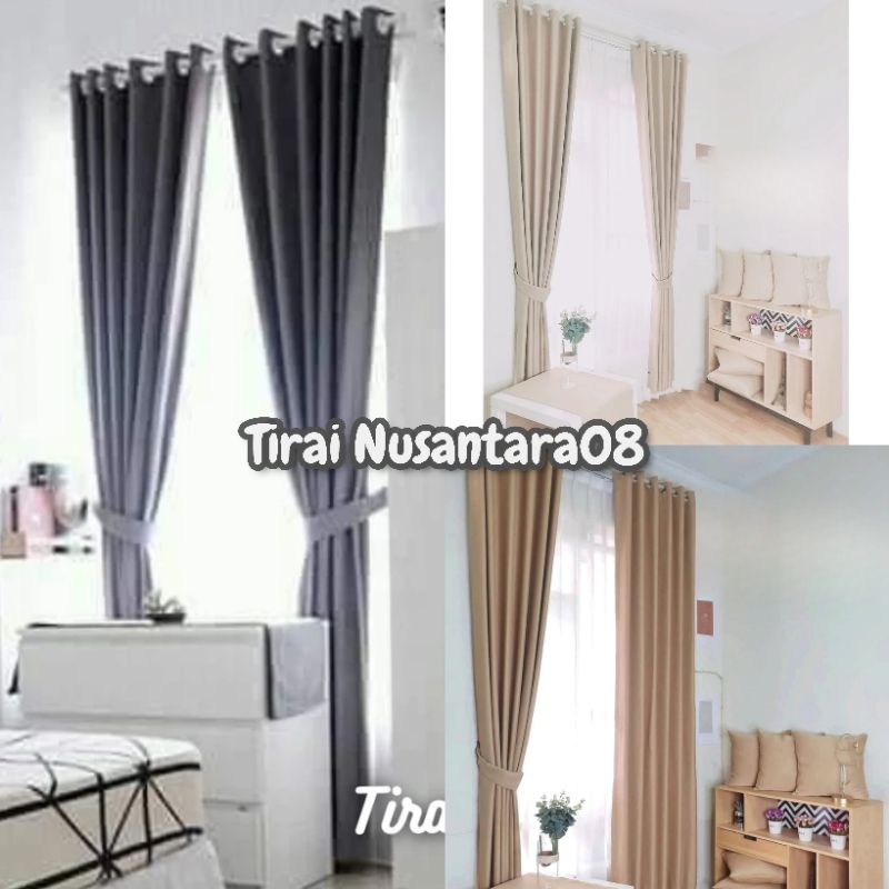 Gorden Blackout Panjang 270 cm Jendela Minimalis Polos Tebal Premium Tirai pintu ruang tamu