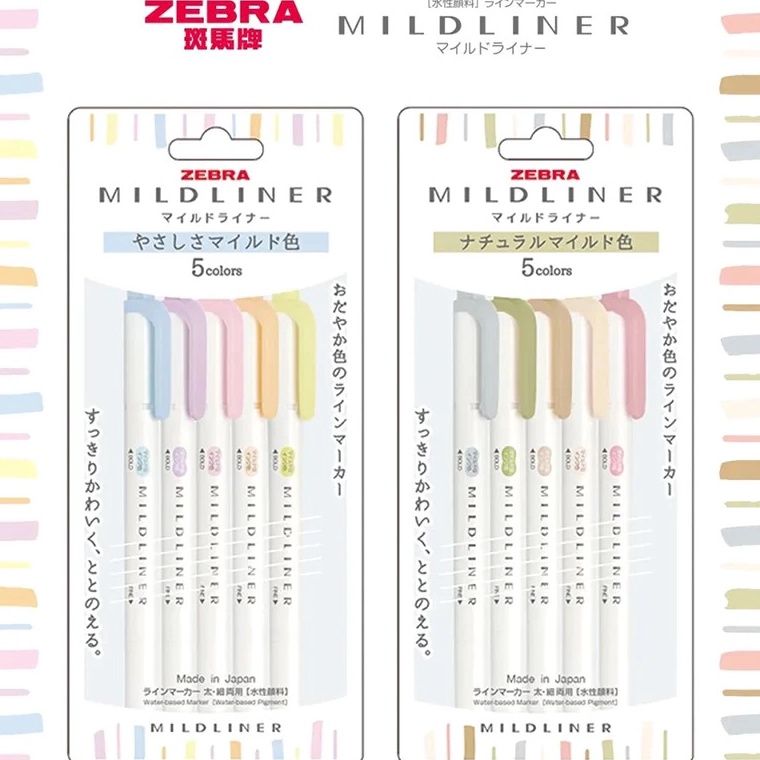 

Zebra Mildliner Gentle Natural Mild Colors Double Sided Highlighter New Colors x E1V2