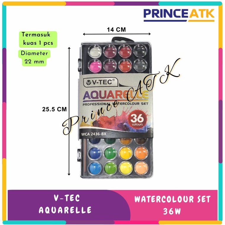

VTEC AQUARELLE WATERCOLOUR SET 36 WARNA x J4F8