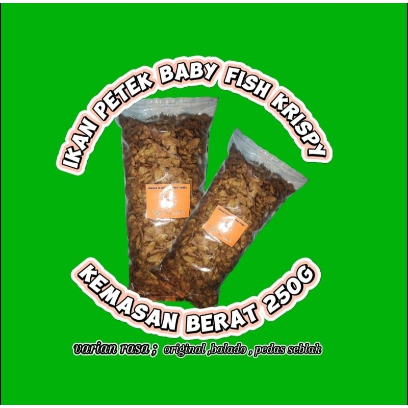 

ikan petek krispy 250g baby krispy khas Jawa barat /cemilan kering /food kering