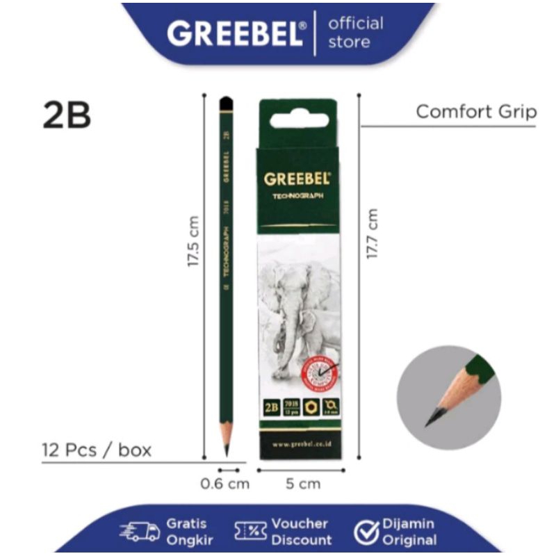 

GREEBEL Pensil 2B [HARGA 1 PAK ISI 12 PCS]