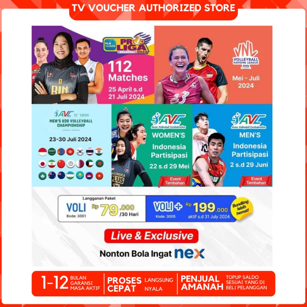 Hot Sell Voucher Paket Voli Proliga Nex Parabola