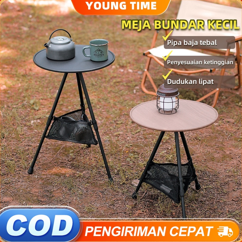Harga Murah Meja Lipat Kecil Aluminium Dapat Dilepas Bulat Meja Kopi Outdoor Meja Camping Mudah Diba