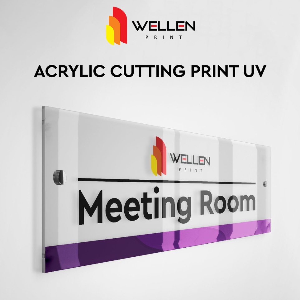 

KODE N1N7 WELLEN PRINT Acrylic Sign Board UV Print Akrilik Papan Nama Tanda Ruangan Pelunjuk Arah Custom Signage Acrylic