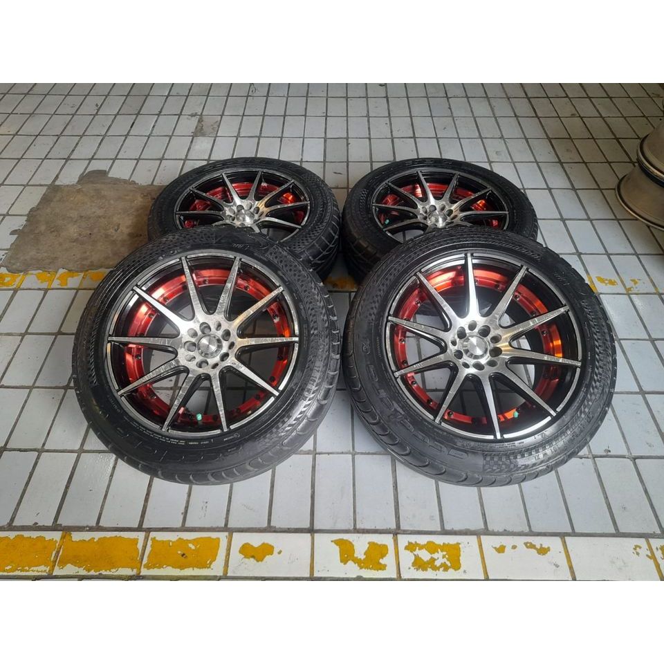 VELG MOBIL RACING SECOND/BEKAS VOSSEN R17X7/8,5 10X100/114 + BAN ACH 225 55 R17