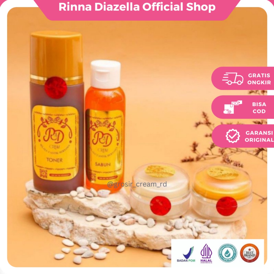 KODE T65A  PAKET CREAM RD GOLD 3gr Kemasan Lama  RD123  Rde Glow by Rinna Diazella  Serum Collagen V