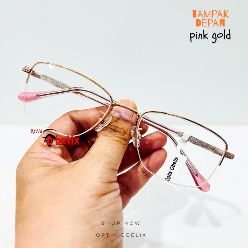 PAKET KACAMATA MINUS WANITA HALF FRAME SETENGAH BINGKAI HIGH QUALITY MATERIAL