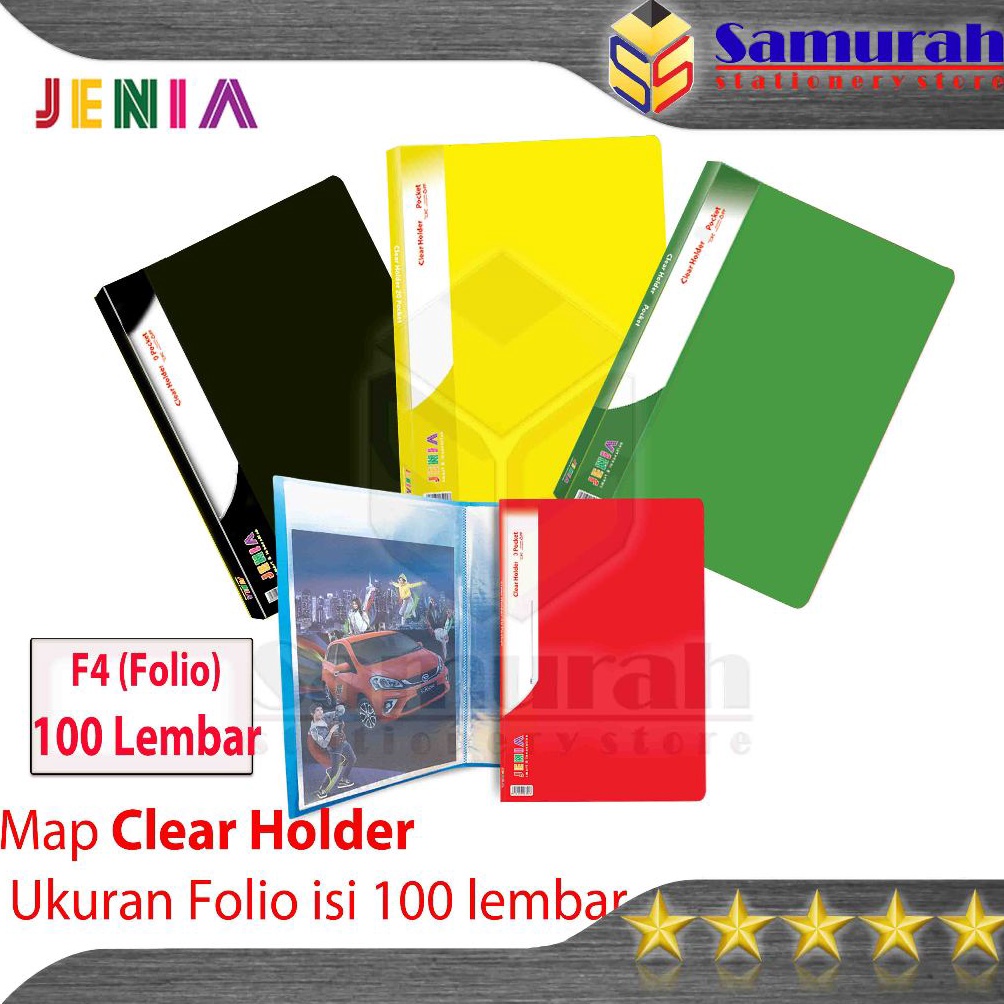 

KODE T6Q3 Map Clear Holder 1 Pocket Polos Folio Jenia Album Plastik isi 1 lembar Kantong Bening Map Katalog List Harga Warna Merah Biru Kuning Hijau HItam