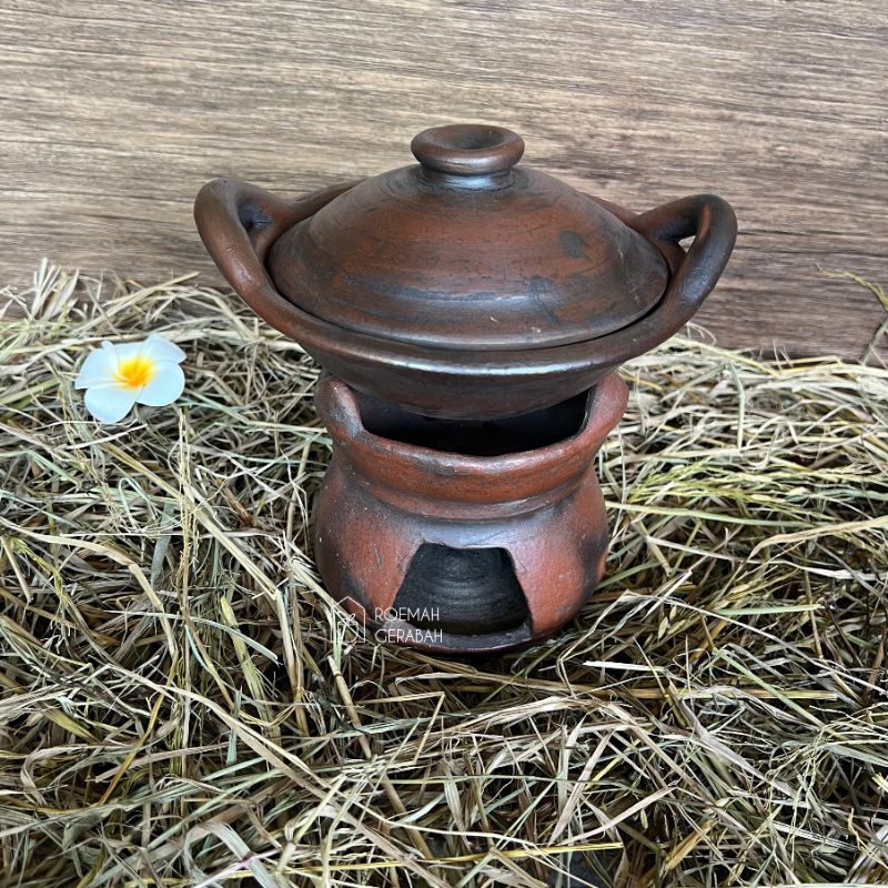 TUNGKU SET WAJAN 16cm SERABI GERABAH TANAH LIAT