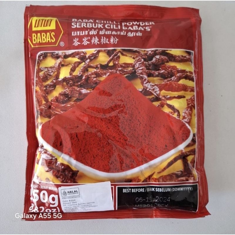 

Babas Chilli Powder 250Gr exp 09/12/2025