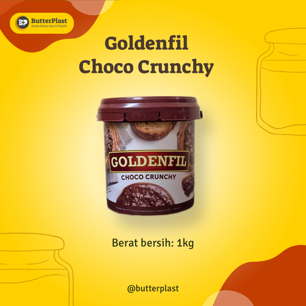 

GOLDENFIL Selai Coklat Crunchy 1kg Aneka Rasa - Chocolate Crunchy - Green TEA Crunchy
