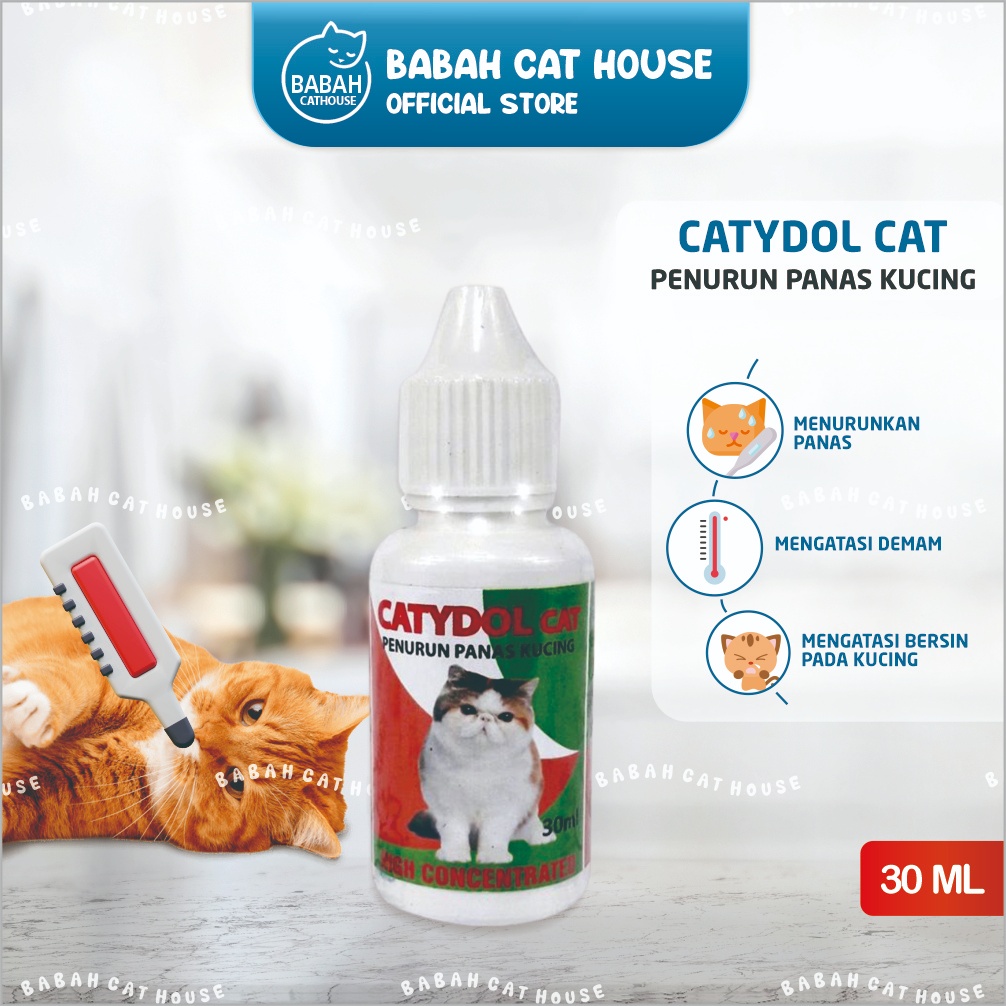 CATYDOL CAT 30ml Obat Penurun Panas Demam Kucing Anti Flu dan Batuk Bersin Pilek Kucing Kitten Anak 
