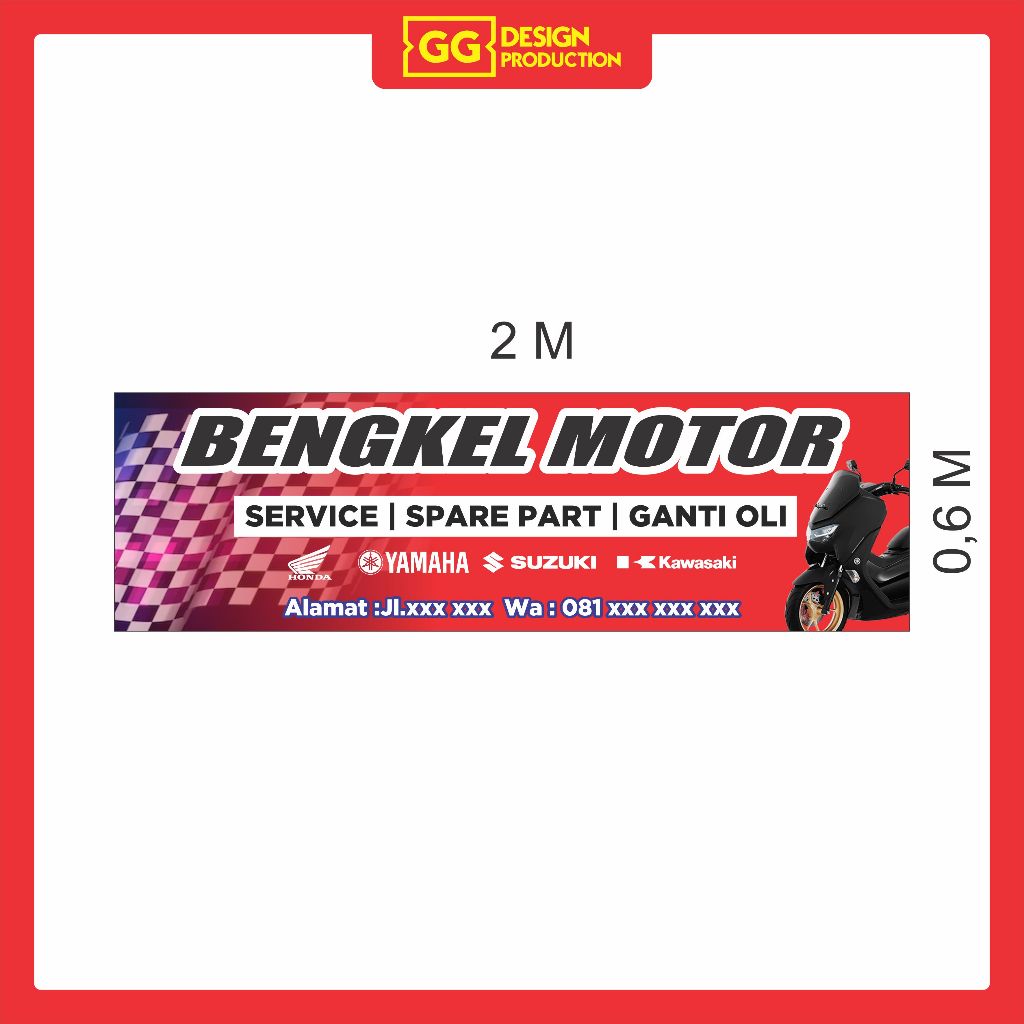 cetak mmt banner spanduk baliho usaha bengkel motor custom