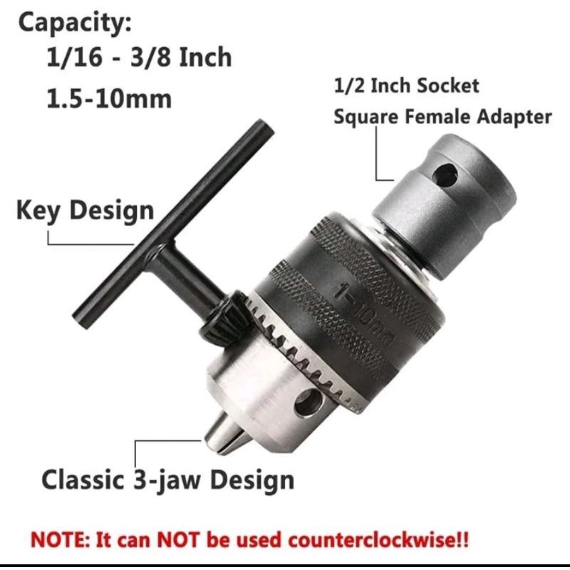 kepala bor impact 10mm bonus konektor impact wrench 1/2 adaptor konektor wrench jadi mesin