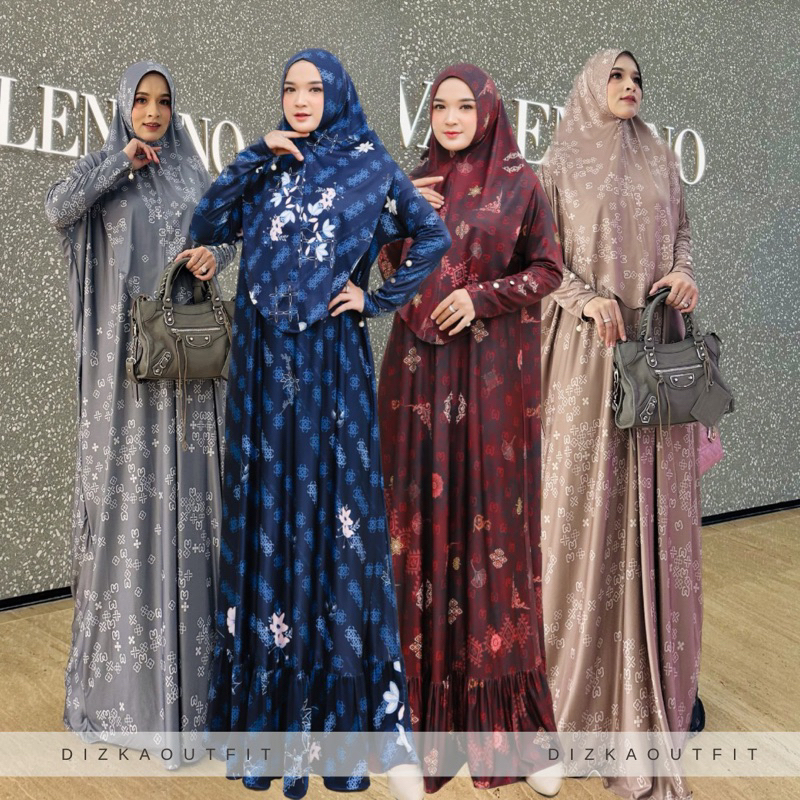 NOURA gamis daily set abaya hijab jersey premium by Eldeena syari