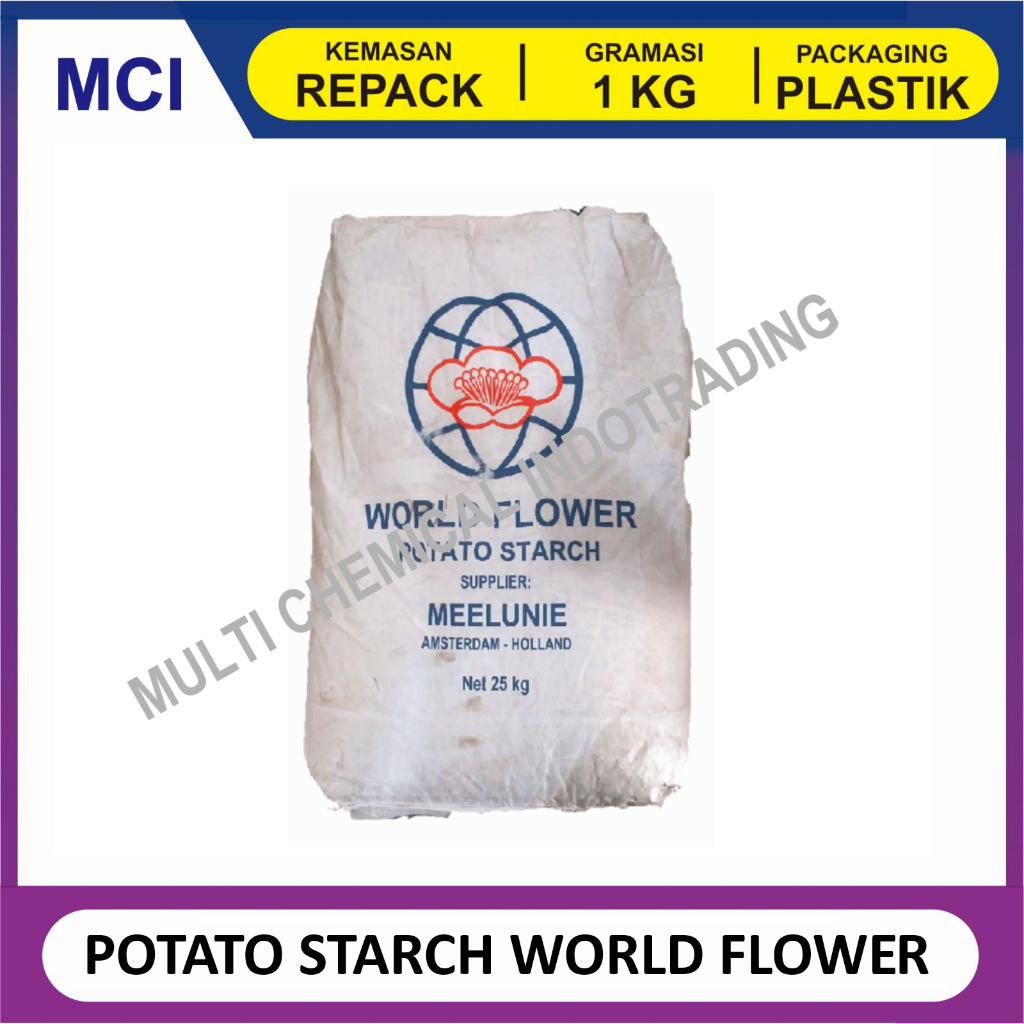 

POTATO STARCH WORLD FLOWER MEELUNIE DENMARK / TEPUNG PATI KENTANG - 1 KG