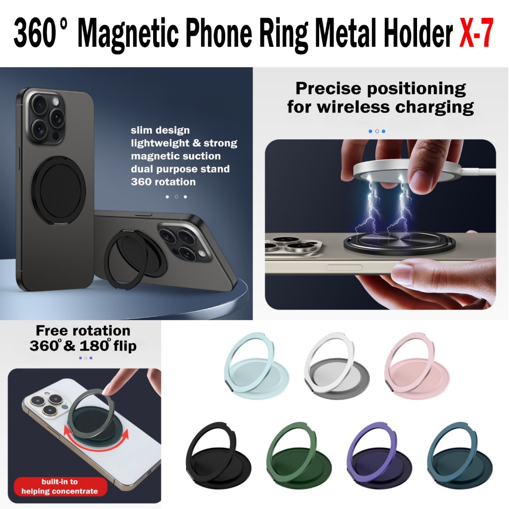 Ring Holder Magnetic HP Colorful / Magnetic Phone Ring Holder Bahan Metal Stainless X-7