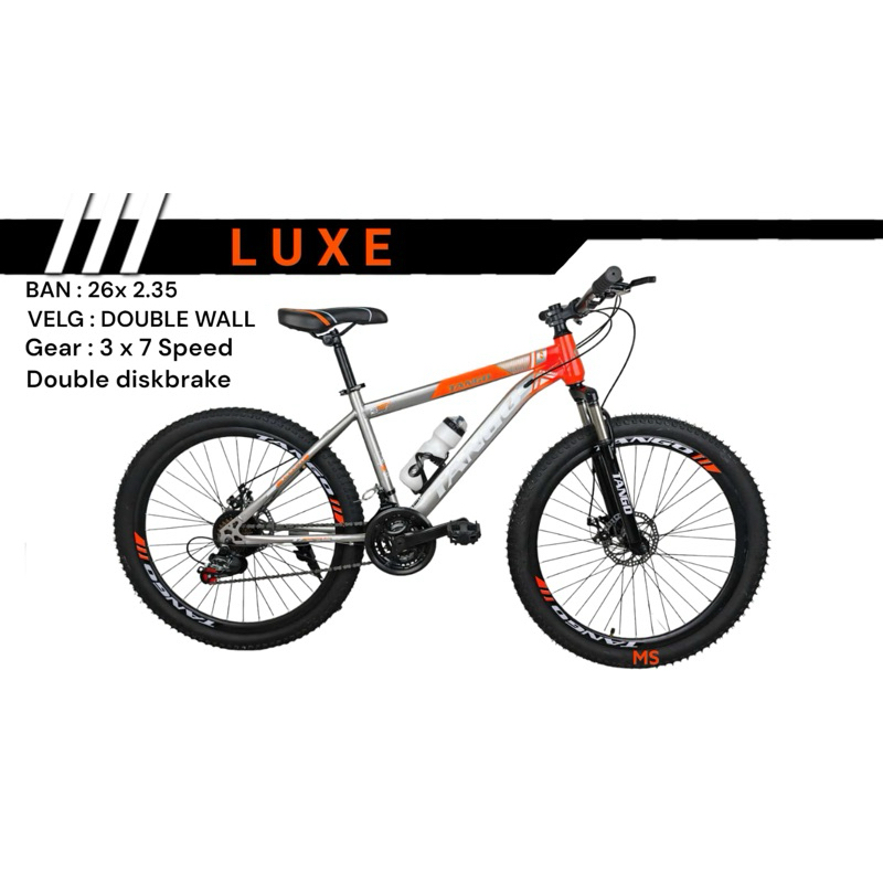 Sepeda Gunung MTB 26” Tango Luxe Terbaru Free Bottle + Bottle Cage Murah bisa Paylatter