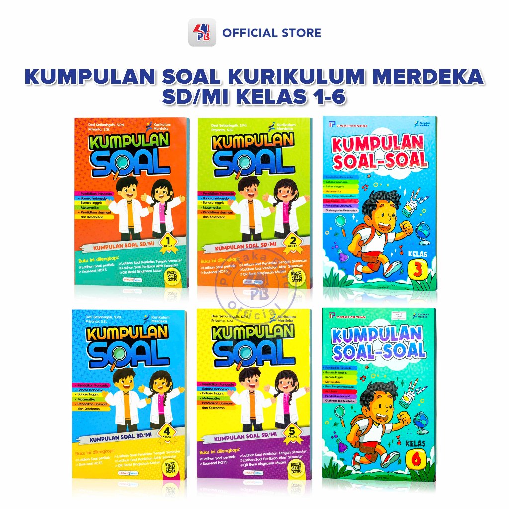 Buku Kumpulan Soal SD MI / Buku Ulangan Harian / Buku LKS SD Kurikulum Merdeka Kelas 1 2 3 4 5 6 Dil