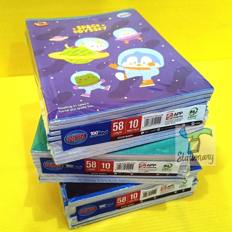 

Buku Tulis SiDu 58 Lembar (1 Pak isi 10 Buku).