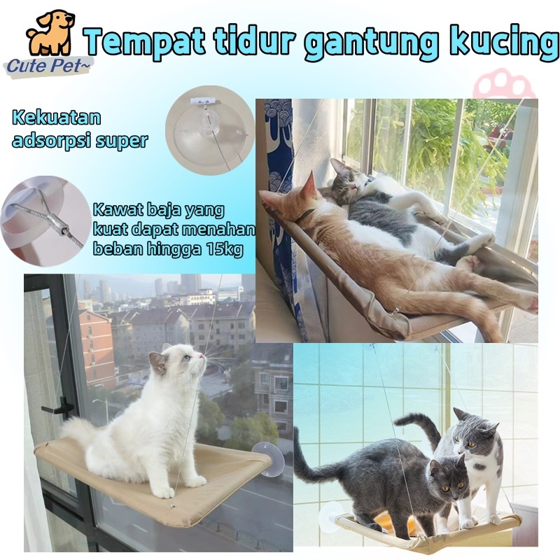 Adw Kursi Hammock Jendela Kucing - Tempat Tidur Hammock Kucing Besar untuk Keselamatan Kursi