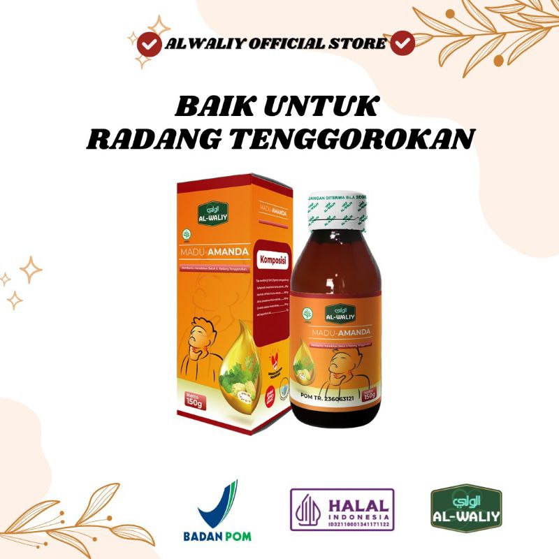 

Madu Amanda Al-Waliy Original 150gr/ Pcs - Bahan Alami, Halal & BPOM - Untuk Mengatasi Radang Tenggorokan