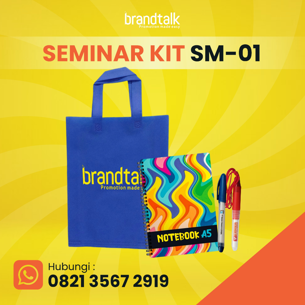 

Tas Spundbond, Notebook Spiral A5, Pulpen - Paket Seminar Kit Isi 3 - SM1
