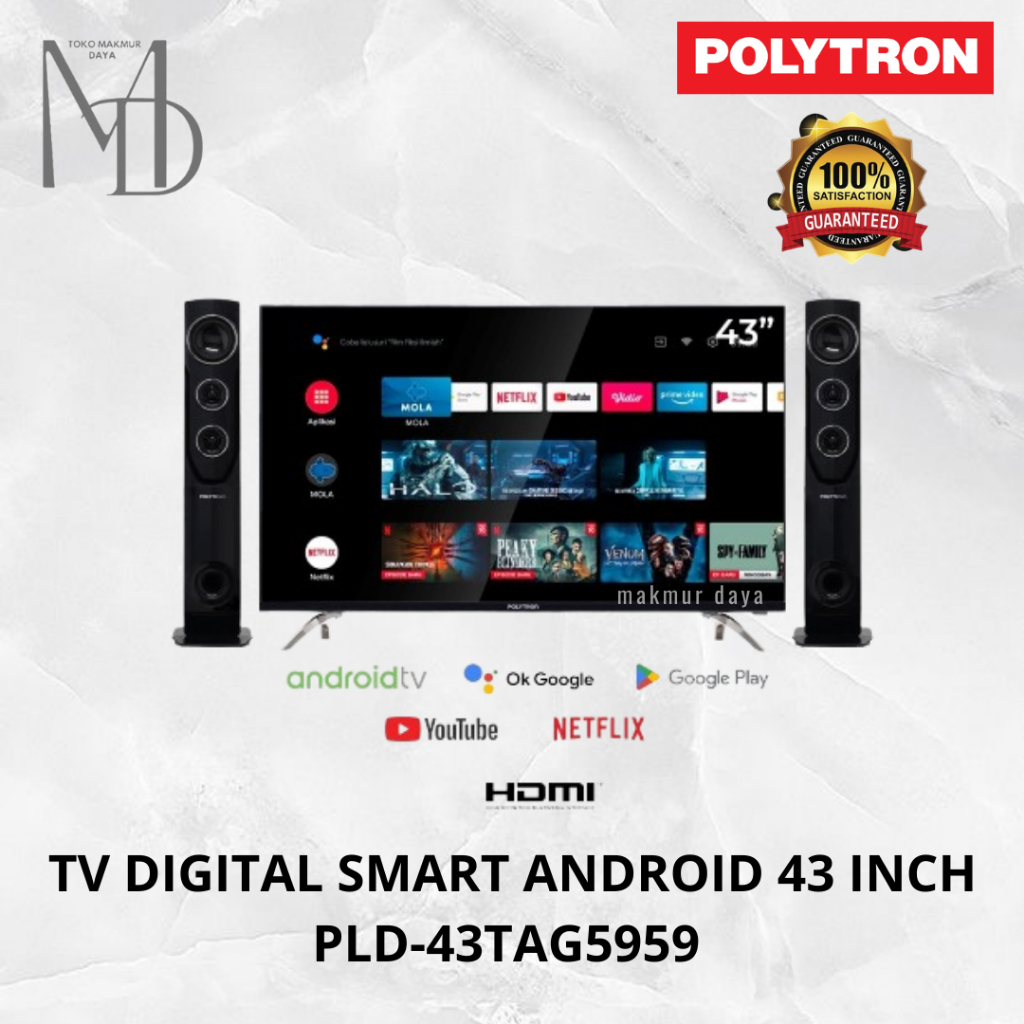 Polytron Smart TV Android 43 Inch 43TA5055 43TA 43TG / PLD43TAG5959 / 43TAG5959 / 43TG Smart Cinemax