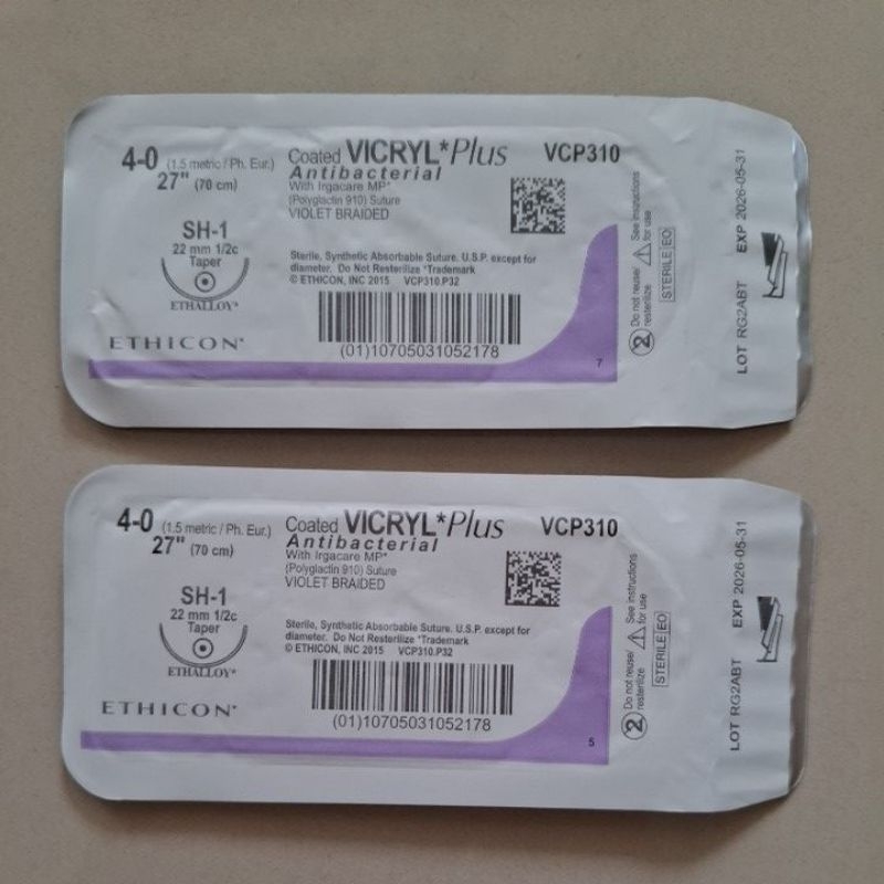Vicryl Plus 4-0 VCP310 / Benang Operasi Bedah / Benang Ethicon